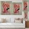 Designart - Portrait of Pink Flamingo IV - Farmhouse Print on Natural Pine Wood